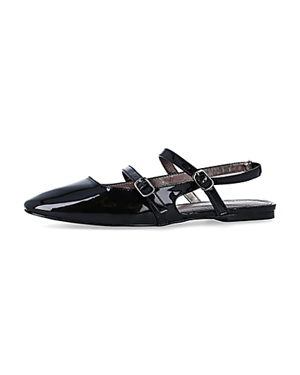 360 degree animation of product Black buckle strap slingback shoes frame-2