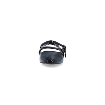 360 degree animation of product Black buckle strap slingback shoes frame-21