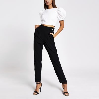 womens black cigarette trousers