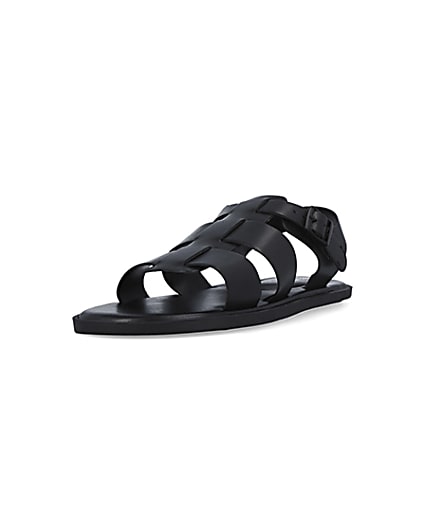 360 degree animation of product Black cage Sandals frame-23