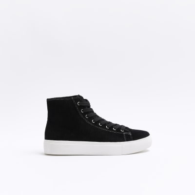 mens black high top trainers