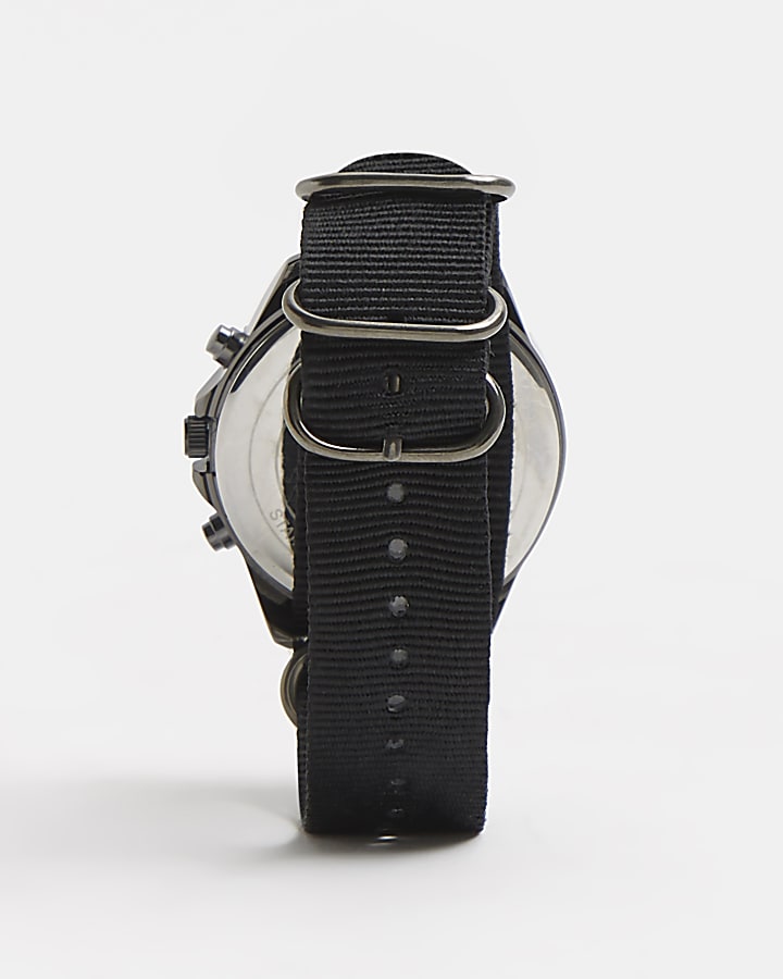 Black canvas strap watch