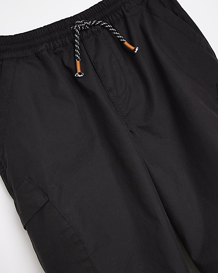 Black Cargo jogger Trousers