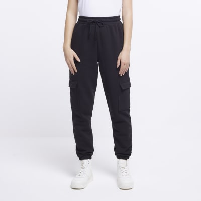 Black cargo joggers