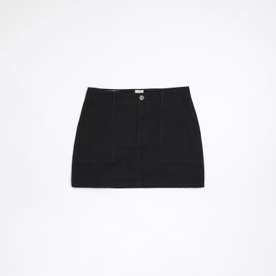 Black cargo mini skirt | River Island