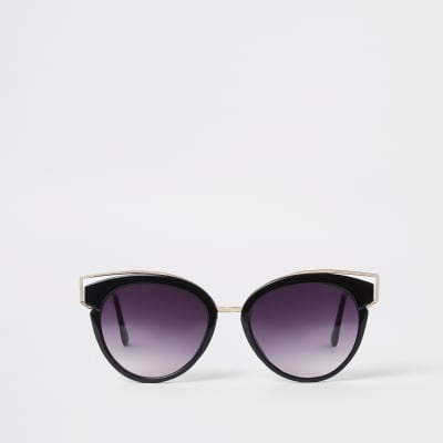 Black Cat Eye Smoke Lens Sunglasses River Island 