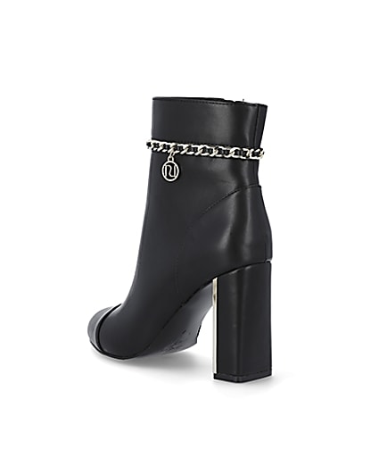 360 degree animation of product Black chain detail ankle boots frame-5