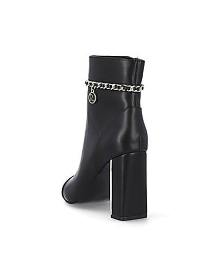 360 degree animation of product Black chain detail ankle boots frame-6