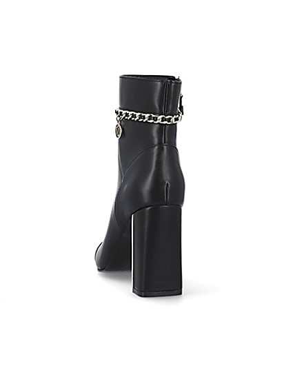 360 degree animation of product Black chain detail ankle boots frame-7