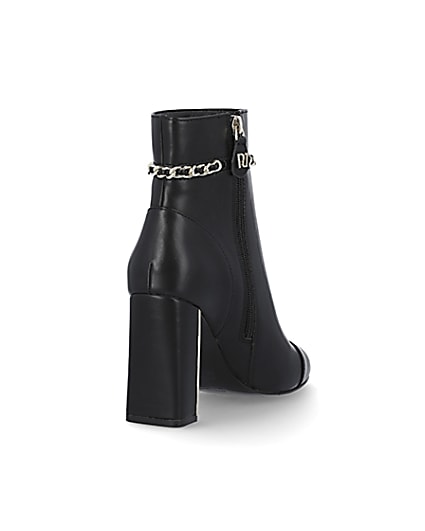 360 degree animation of product Black chain detail ankle boots frame-10