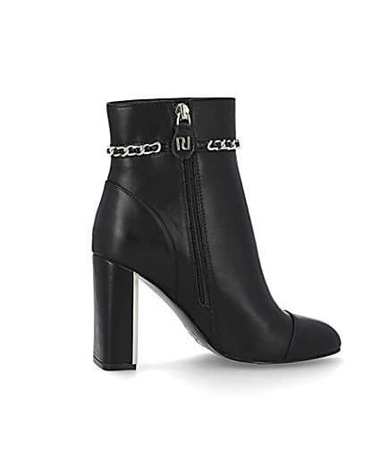 360 degree animation of product Black chain detail ankle boots frame-13