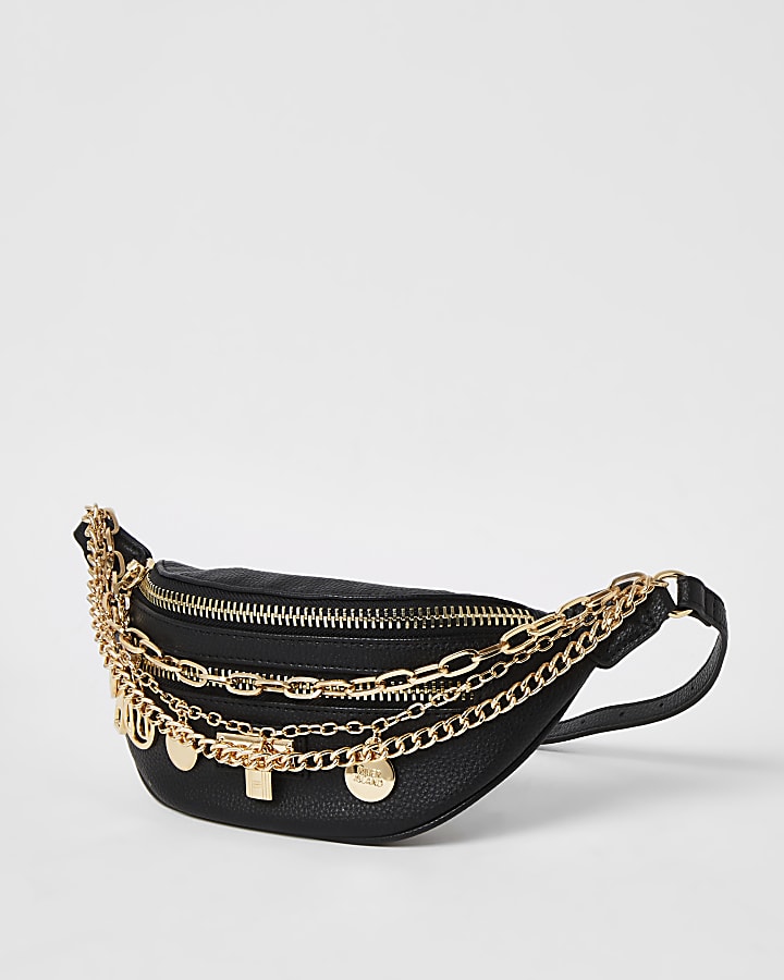 Black chain detail bum bag