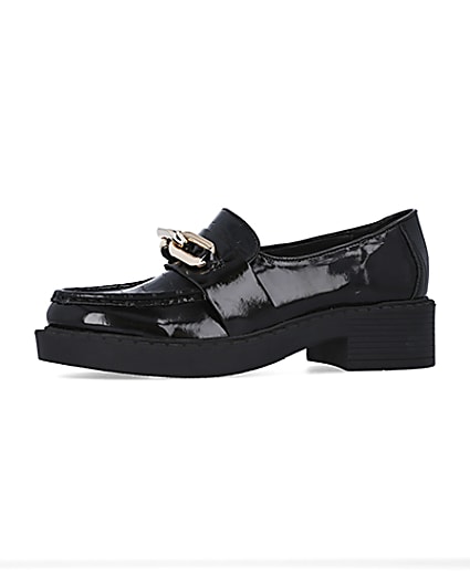 360 degree animation of product Black chain detail chunky loafers frame-2