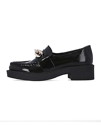 360 degree animation of product Black chain detail chunky loafers frame-3