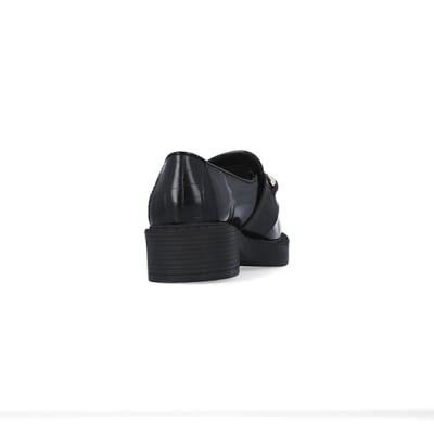 360 degree animation of product Black chain detail chunky loafers frame-10