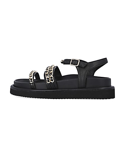 360 degree animation of product Black chain detail chunky sandals frame-4
