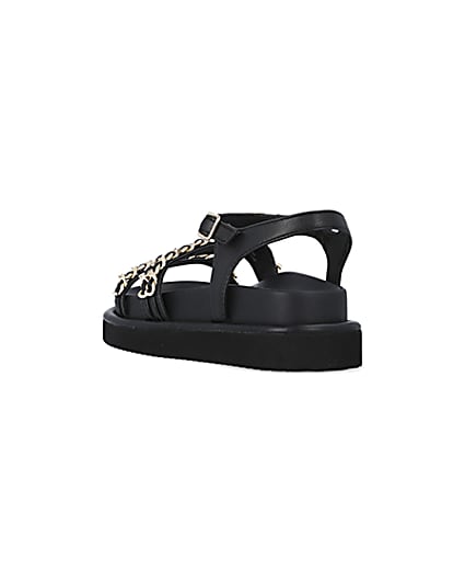 360 degree animation of product Black chain detail chunky sandals frame-7