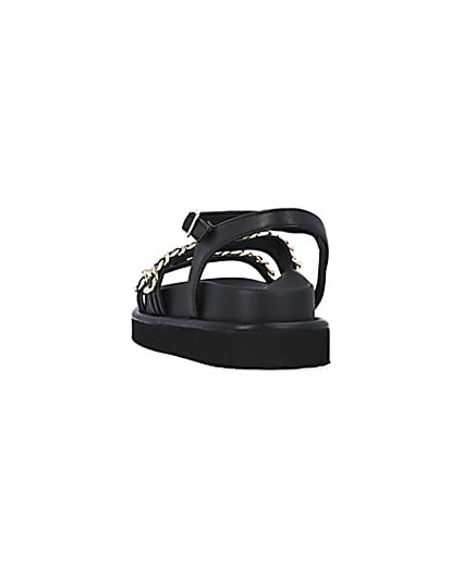 360 degree animation of product Black chain detail chunky sandals frame-8