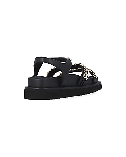 360 degree animation of product Black chain detail chunky sandals frame-11