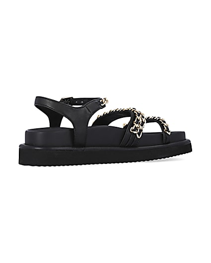360 degree animation of product Black chain detail chunky sandals frame-13