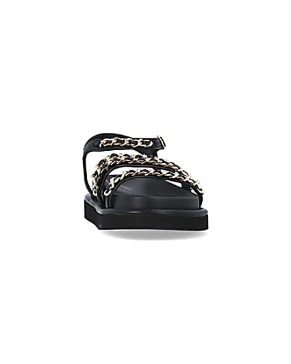 360 degree animation of product Black chain detail chunky sandals frame-20