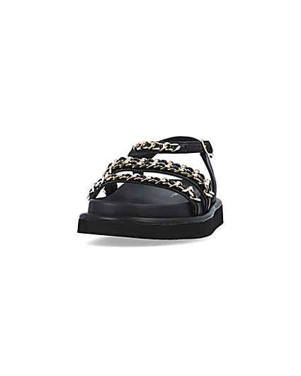 360 degree animation of product Black chain detail chunky sandals frame-22