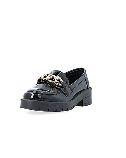 360 degree animation of product Black chain detail loafer frame-23