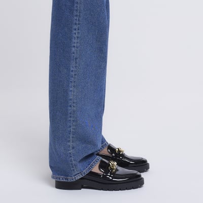 Black chain detail loafer