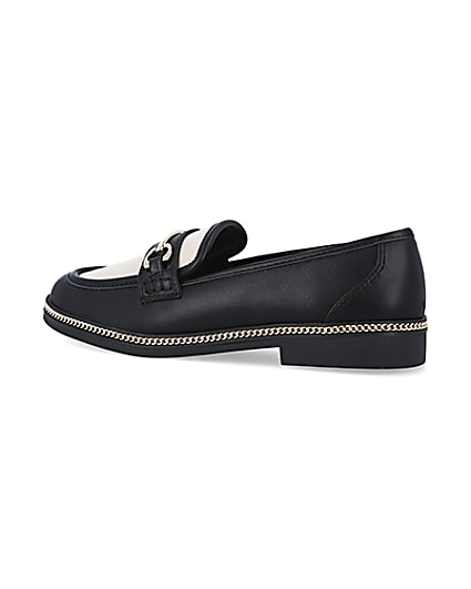 360 degree animation of product Black chain detail loafers frame-5