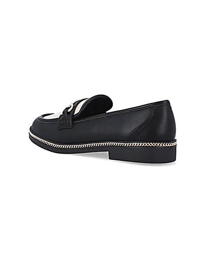360 degree animation of product Black chain detail loafers frame-6