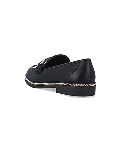 360 degree animation of product Black chain detail loafers frame-7