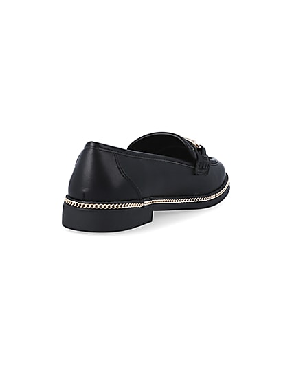 360 degree animation of product Black chain detail loafers frame-11