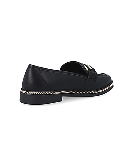 360 degree animation of product Black chain detail loafers frame-12