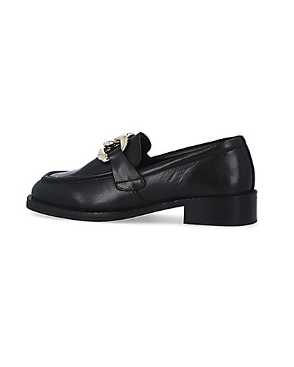 360 degree animation of product Black chain detail loafers frame-4