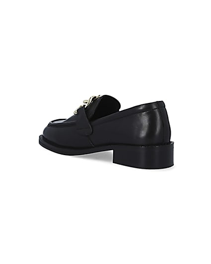 360 degree animation of product Black chain detail loafers frame-6