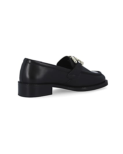 360 degree animation of product Black chain detail loafers frame-13