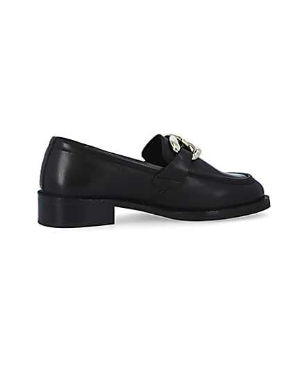 360 degree animation of product Black chain detail loafers frame-14