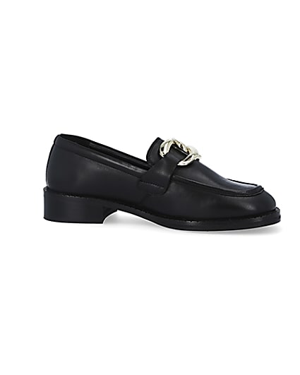 360 degree animation of product Black chain detail loafers frame-16