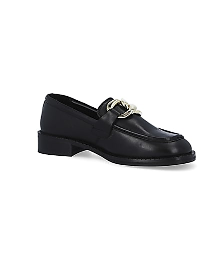 360 degree animation of product Black chain detail loafers frame-17