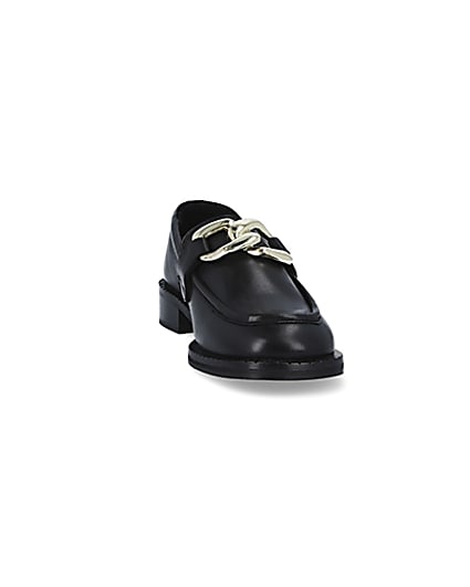 360 degree animation of product Black chain detail loafers frame-20