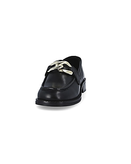 360 degree animation of product Black chain detail loafers frame-22