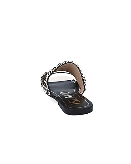 360 degree animation of product Black chain detail mule sandals frame-8