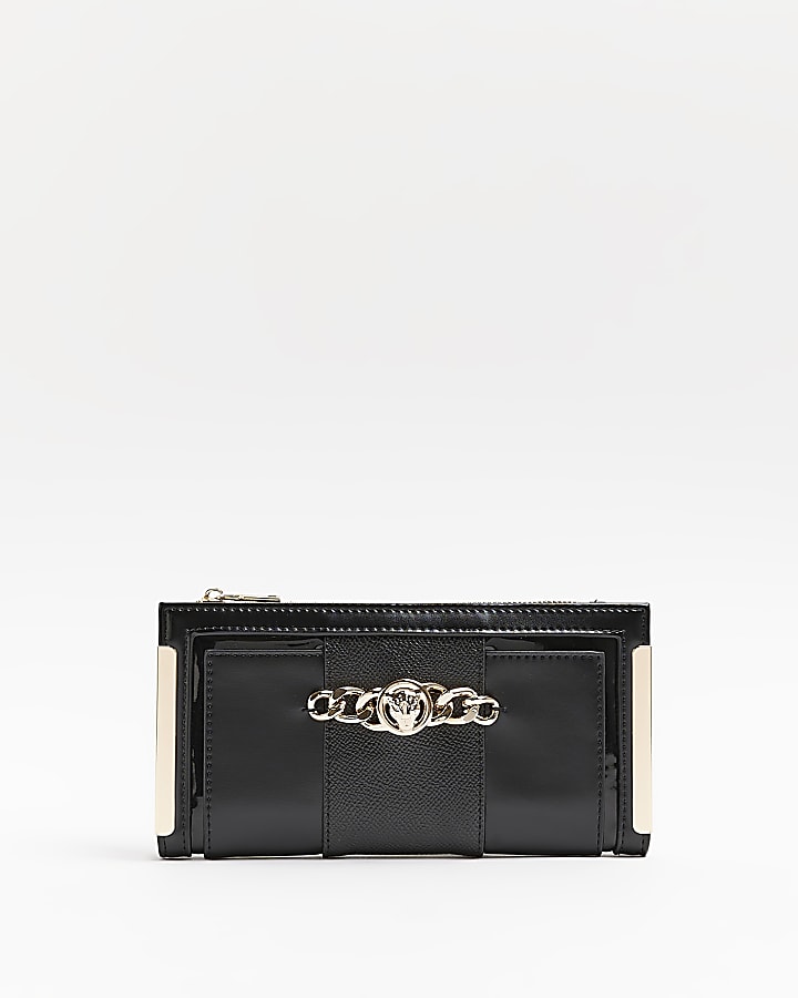 Black chain detail purse
