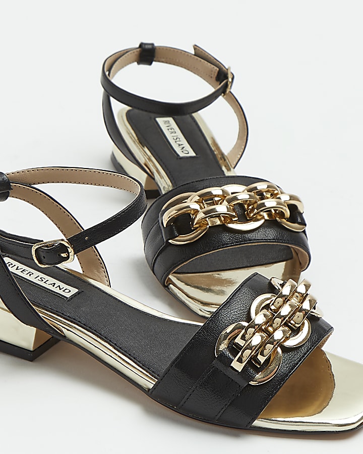 Black chain detail sandals