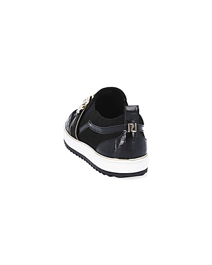 360 degree animation of product Black chain detail slip on trainers frame-8