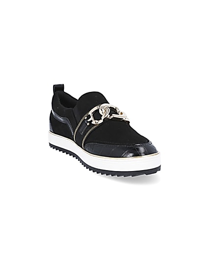 360 degree animation of product Black chain detail slip on trainers frame-19