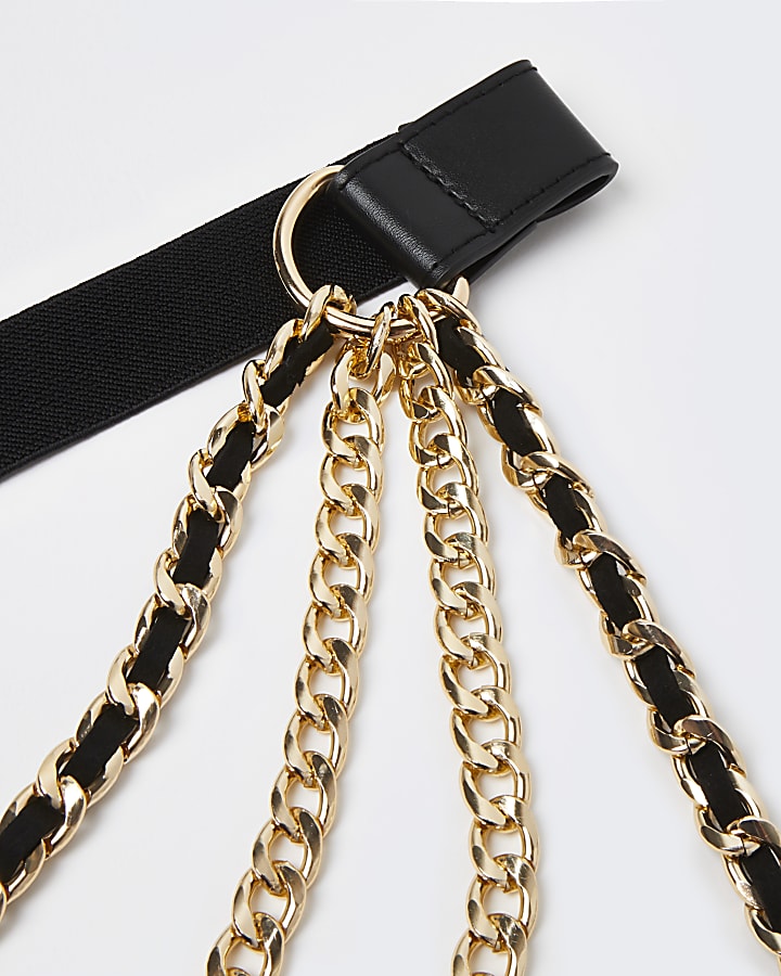 Black chain layered belt