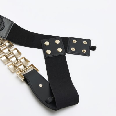 Black chain link belt River Island
