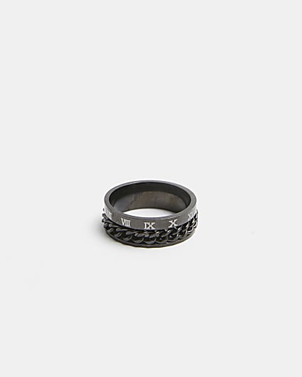 Black Chain Spinner Ring