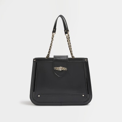 River island black chain on sale bag